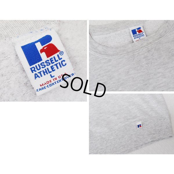 画像2: 【90’s】【ビンテージ】【USA製】【ラッセルアスレチック】【RUSSELL ATHLETIC】【無地】【前V】【クルーネックスウェット】【グレー】【サイズL】