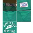 画像2: 【ほぼ未使用】【ポロ ラルフローレン】【Polo Ralph Lauren】【UNIVERSITY NEW YORK】【フロッキープリント】ビンテージ加工【前V】【緑】【スウェット】【サイズM】<br> (2)