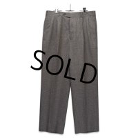 【ほぼ未使用】【バリー・ブリッケン】【BARRY BRICKEN】【グレンチェック】グレーベージュ【ウールパンツ】スラックス【2タック】【W33程度】 