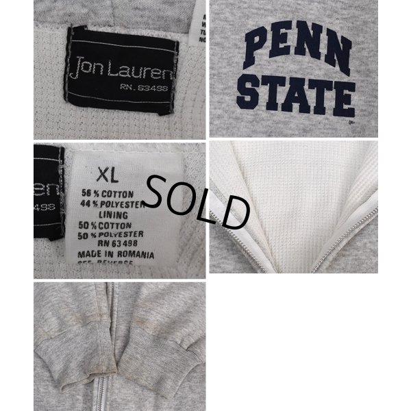 画像2: 【80’s】ビンテージ【Jon Lauren】【PENN STATE】【ペンシルベニア州立大学】【霜降りグレー】裏サーマル【フルジップパーカー】ダブルフェイス【サイズXL】 