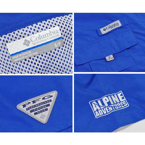 画像2: ビンテージ【コロンビア】【Columbia】【PFG】【ALPINE ADVENTURES】【青無地】【フィッシング】【半袖BDシャツ】【サイズS】