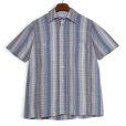 画像1: ビンテージ【ピエールカルダン】【pierre cardin】【ベージュ×青】【チェック】【半袖シャツ】【サイズS】 (1)