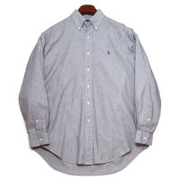 【90’s】【ビンテージ】【ラルフローレン】【Ralph Lauren】【CLASSIC FIT】シャンブレー【ボタンダウンシャツ】【グレー】【サイズM】 