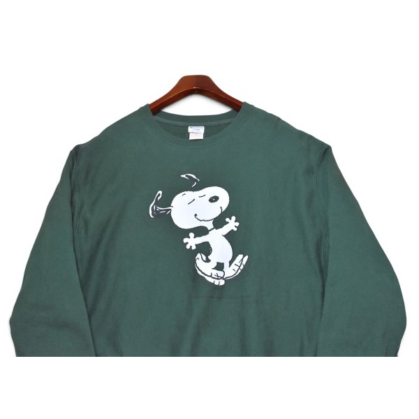 画像3: 00's~【チャンピオン】【Champion】リバースウィーブ【REVERSE WEAVE】【スヌーピー】【PEANUTS】深緑【クルーネックスウェット】【サイズXL】 