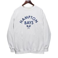 ビンテージ【COMFORT COLORS】【HAMPTON BAYS】【テニス】プリント【スウェット】【白】【サイズL】