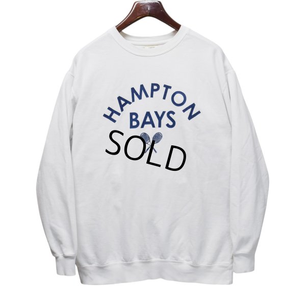 画像1: ビンテージ【COMFORT COLORS】【HAMPTON BAYS】【テニス】プリント【スウェット】【白】【サイズL】