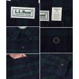 画像2: 【ほぼ未使用】90's【USA製】ビンテージ【エルエルビーン】【L.L.Bean】【ブラックウォッチ】紺×緑【フランネルシャツ】薄手ネルシャツ【サイズM TALL】<br> (2)