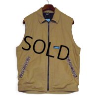 【90’s】【ビンテージ】【USA製】【KAVU】【フルジップベスト】【ベージュ】【裏起毛】【サイズS】