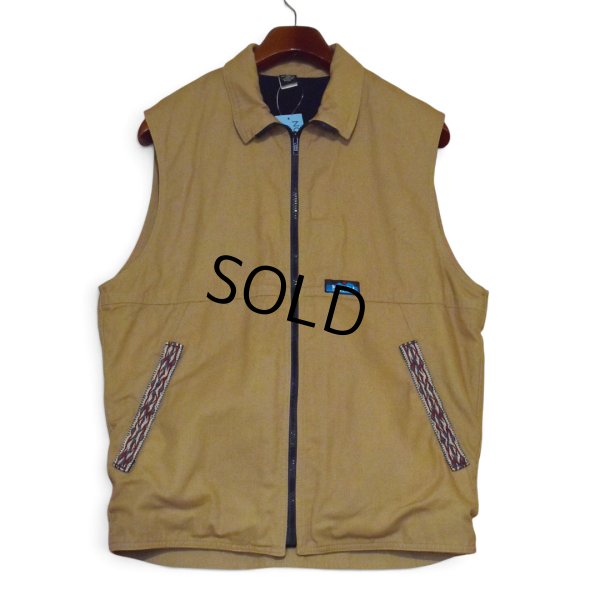 画像1: 【90’s】【ビンテージ】【USA製】【KAVU】【フルジップベスト】【ベージュ】【裏起毛】【サイズS】