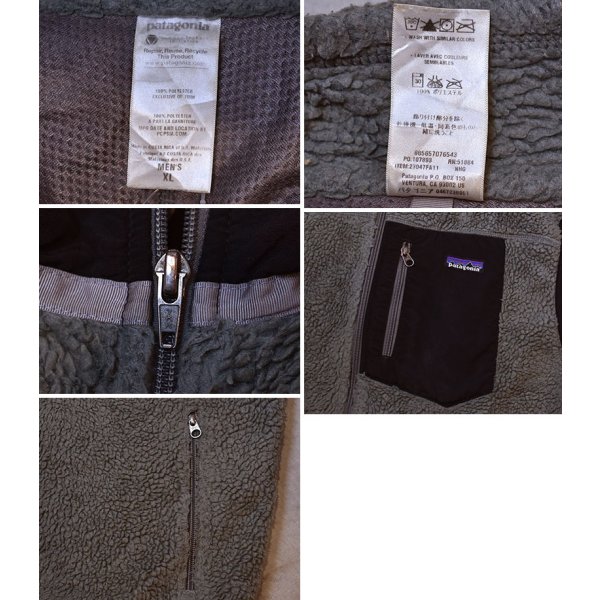 画像2: 【パタゴニア】【Patagonia】【グレー×黒】【レトロX】【フリースベスト】フルジップベスト【サイズXL】 
