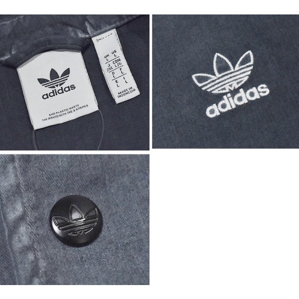 画像2: ビンテージ【アディダス】【adidas】【チャコールグレー】【コットンコーチジャケット】【トレフォイル】【サイズL】