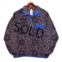 【パタゴニア】【Patagonia】【シンチラ】【幾何学模様】グレー×ブルー【スナップT】プルオーバー【フリース】【サイズL】 