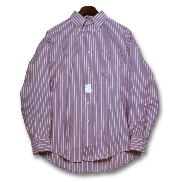 画像1: 【未使用】80’s~【USA製】ビンテージ【エルエルビーン】【L.L.Bean】【ピンク×白】【ストライプ】【ボタンダウンシャツ】【15 1/2-34】 