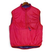 【90’s】【ビンテージ】【USA製】【パタゴニア】【Patagonia】【パフボールベスト】プルオーバー【赤×紫】【サイズM】 