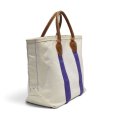 画像5: ビンテージ【L.L.Bean】【エルエルビーン】【白×紫】【レザーハンドル】キャンバス【トートバッグ】 (5)