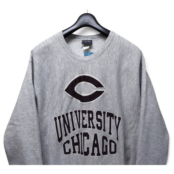 画像4: 【90’s】【USA製】ビンテージ【JANSPORT】ジャンスポーツ【UNIVERSITY OF CHICAGO】【カレッジスウェット】リバースウィーブタイプ【アップリケ】【グレー】【サイズXL】 