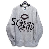 【90’s】【USA製】ビンテージ【JANSPORT】ジャンスポーツ【UNIVERSITY OF CHICAGO】【カレッジスウェット】リバースウィーブタイプ【アップリケ】【グレー】【サイズXL】 