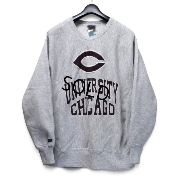 画像1: 【90’s】【USA製】ビンテージ【JANSPORT】ジャンスポーツ【UNIVERSITY OF CHICAGO】【カレッジスウェット】リバースウィーブタイプ【アップリケ】【グレー】【サイズXL】 