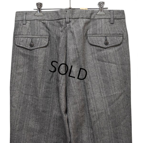 画像4: デッドストック【90’s】ビンテージ【エディーバウアー】【Eddie Bauer】【ヘリンボーン柄】【2タックパンツ】スラックス【黒×白】【36×32】 