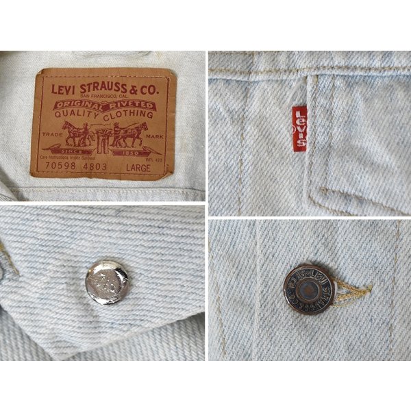 画像2: 【90’s】ビンテージ【USA製】【リーバイス】【Levi’s】【70598-4803】【デニムジャケット】Gジャン【アイスブルー】ブルーデニム【サイズL】 