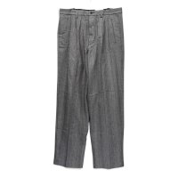 【90’s】ビンテージ【エディーバウアー】【Eddie Bauer】【ヘリンボーン柄】【2タックパンツ】スラックス【黒×白】【36×32】 