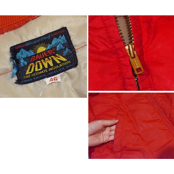 画像2: 【60’s】【ビンテージ】【EDDIE BAUER】エディーバウアー【BAUER DOWN】バウアーダウン【ダウンベスト】【赤】【US46】 
