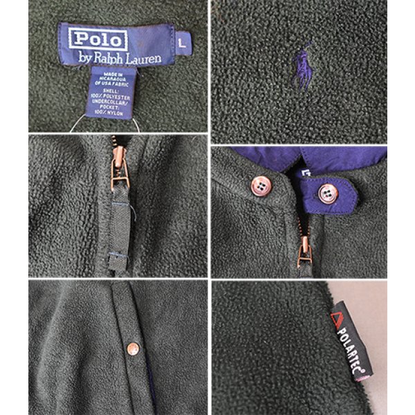 画像2: 【90’s】ビンテージ【ポロ ラルフローレン】【Polo Ralph Lauren】【フリースジャケット】【フルジップ】【深緑】【サイズL】 