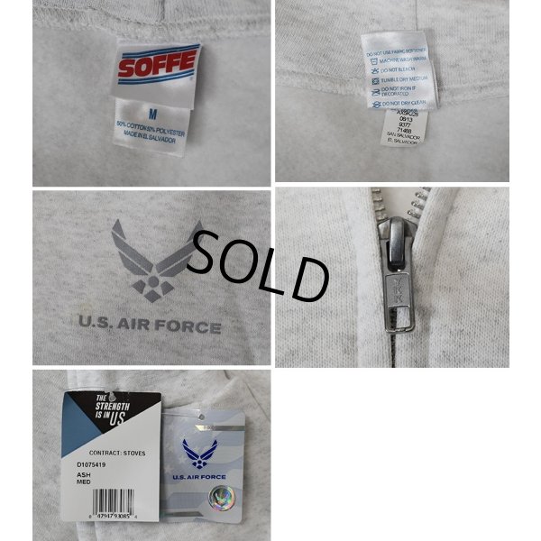 画像2: 【デッドストック】【SOFFE】ソフィー【U.S. AIR FORCE】【リフレクター】【フルジップパーカー】【グレー】【サイズM】 