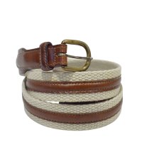 ビンテージ【ノードストローム】【NORDSTROM】【キャンバス×レザー】【ブラウン】【ベルト】【W35】