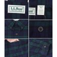 画像2: 【ほぼ未使用】90's【USA製】ビンテージ【エルエルビーン】【L.L.Bean】【ブラックウォッチ】紺×緑【フランネルシャツ】薄手ネルシャツ【サイズM TALL】<br> (2)