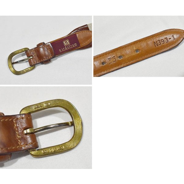 画像2: ビンテージ【ノードストローム】【NORDSTROM】【キャンバス×レザー】【ブラウン】【ベルト】【W35】