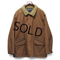 ビンテージ【ランズエンド】【LANDS' END】【裏ボア】【ジップアップジャケット】【ブラウン】【サイズXL】