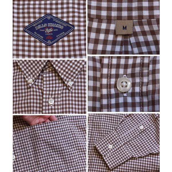 画像2: 【00’s】ビンテージ【USA製】【BILLS KHAKIS】【茶色×白】【ギンガムチェック】【ボタンダウンシャツ】【サイズM】 