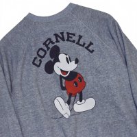 【80’s】【ビンテージ】【Disney】【CORNELL】【ミッキーマウス】【霜降りグレー】【スウェット】【サイズL程度】