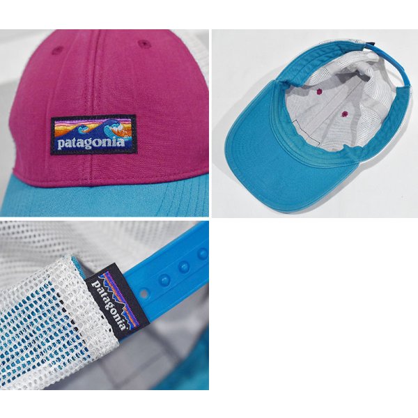 画像2: ビンテージ【パタゴニア】【Patagonia】【ロゴ入り】【水色×赤紫】【メッシュキャップ】