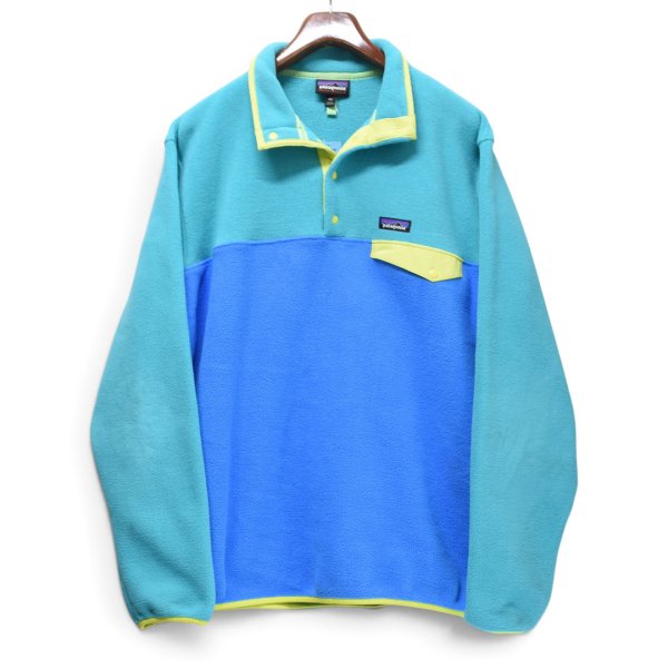 画像1: 【パタゴニア】【Patagonia】【シンチラ】【スナップT】【エメラルド×ブルー】プルオーバー フリース【サイズXXL】 