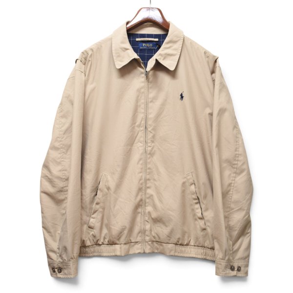 画像1: 【90’s】ビンテージ【ポロ ラルフローレン】【POLO RALPH LAUREN】【スイングトップ】フルジップブルゾン【ベージュ】【裏地チェック】【サイズXXL】 