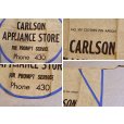 画像2: 【デッドストック】ビンテージ【CARLSON APPLIANCE STORE】【クロスピンエプロン】【ベージュ×青】<br> (2)