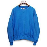 【90’s】【ビンテージ】【USA製】【ラッセル】【Russell】【クルーネックスウェット】【水色】【前V】【サイズL】 