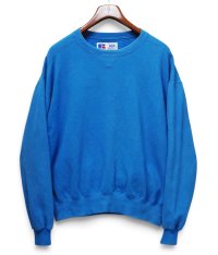 【90’s】【ビンテージ】【USA製】【ラッセル】【Russell】【クルーネックスウェット】【水色】【前V】【サイズL】 