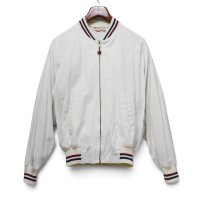 【60’s】【ビンテージ】【Cober Knit】【コットンブルゾン】【ホワイト×黒×エンジ】【サイズ40】 