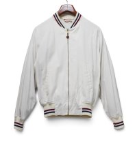【60’s】【ビンテージ】【Cober Knit】【コットンブルゾン】【ホワイト×黒×エンジ】【サイズ40】 