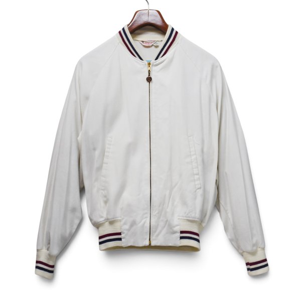 画像1: 【60’s】【ビンテージ】【Cober Knit】【コットンブルゾン】【ホワイト×黒×エンジ】【サイズ40】 
