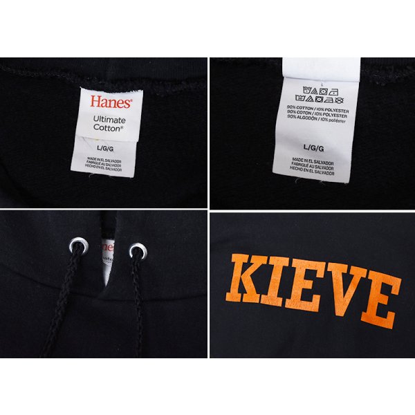 画像2: 【ヘインズ】【Hanes】【KIEVE】【プリント】【プルオーバーパーカー】【黒】【サイズL】 