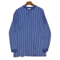 ビンテージ【CLAYBROOKE OUTDOORS】【ヘンリーネック】【ボーダー】【長袖Tシャツ】【青】【サイズL】