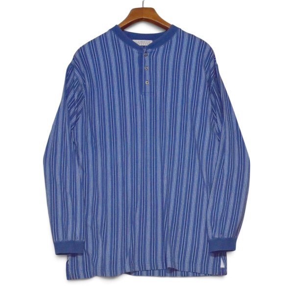 画像1: ビンテージ【CLAYBROOKE OUTDOORS】【ヘンリーネック】【ボーダー】【長袖Tシャツ】【青】【サイズL】