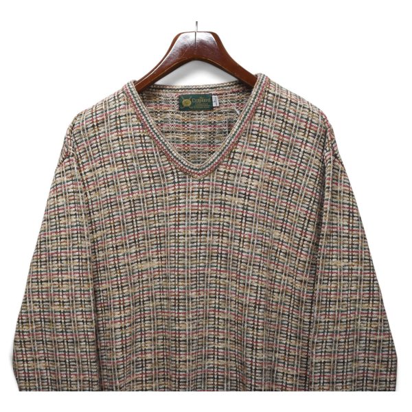 画像3: 【90’s】【USA製】ビンテージ【The Clubhouse Collection】【マルチカラー】【Vネックニットセーター】【サイズL】 