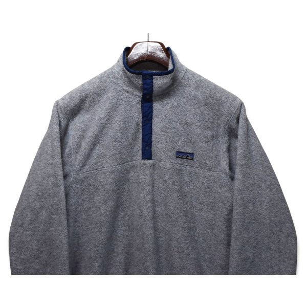 画像3: 【80’s】【ビンテージ】【USA製】【パタゴニア】【Patagonia】【三角タグ】前立てナイロン【シンチラスナップT】【フリース】プルオーバー【グレー×紺】【サイズL】 