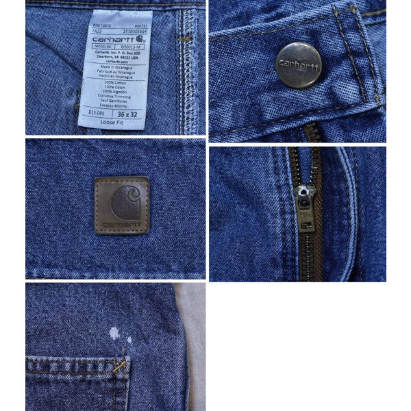 画像2: 【カーハート】【Carhartt】【デニム】ブルーデニム【ペインターパンツ】ルーズフィット【W36】 