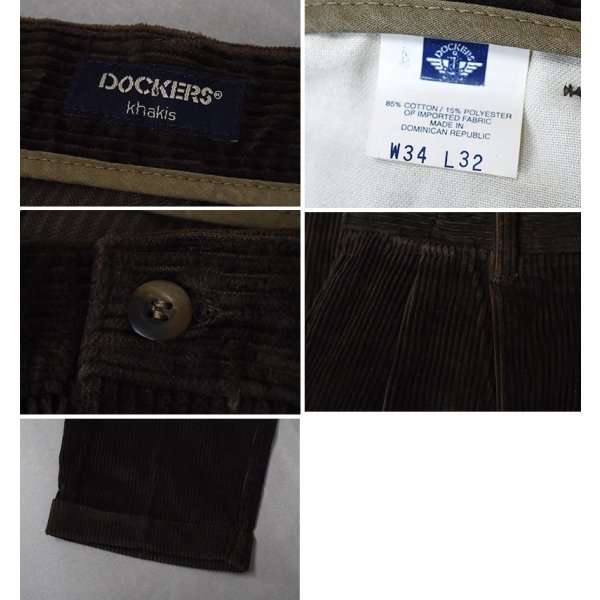 画像2: 【90’s】ビンテージ【ドッカーズ】【DOCKERS】【コーデュロイパンツ】【2タック】【ブラウン】【W34】 